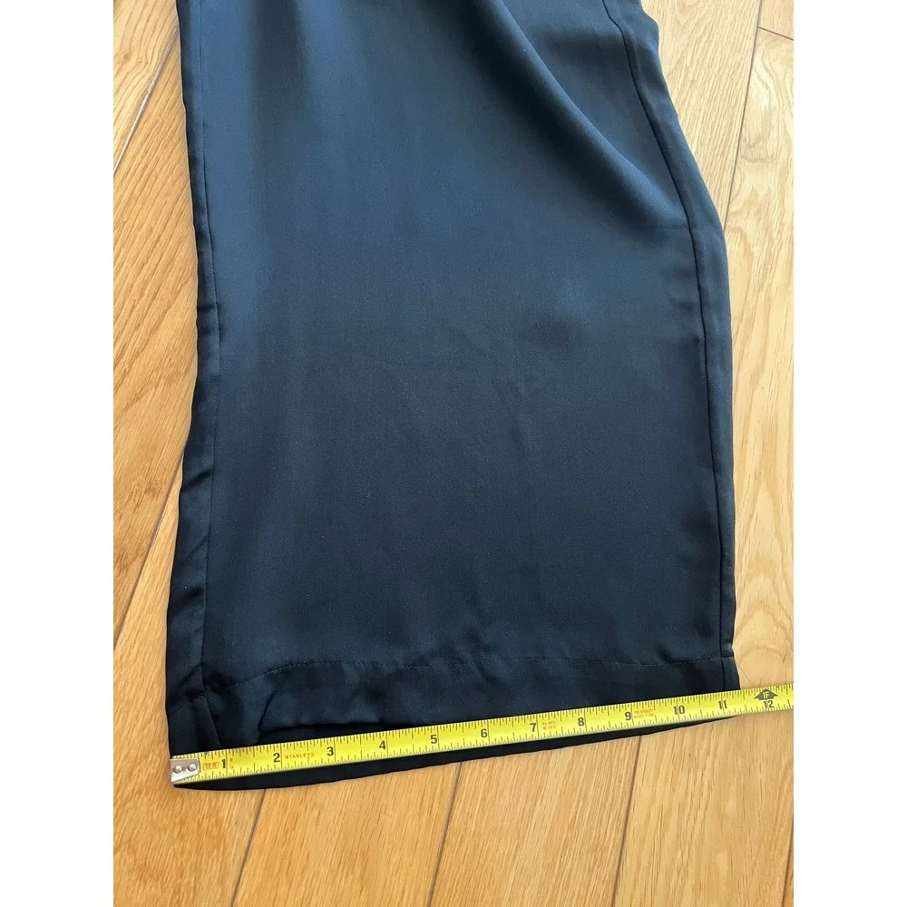 Grana 100% Silk Wide Leg Cropped Satin Pants Elastic Waistband Womens Size XS